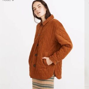 Madewell Quilted Corduroy Walton Shirt-Jacket in golden pecan